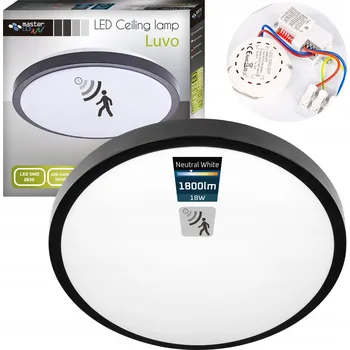 Kulatý Stropní Svítidlo Masterled 27,5 x 6 cm černá