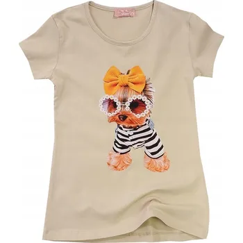 Dívčí tričko Dívčí tričko s krátkým rukávem YORK PIESEK béžové 164 T001M