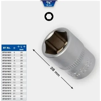 Gola hlavice Brilliant Tools BT021810 Šestihranný nástrčný ořech 3/8", 16 mm