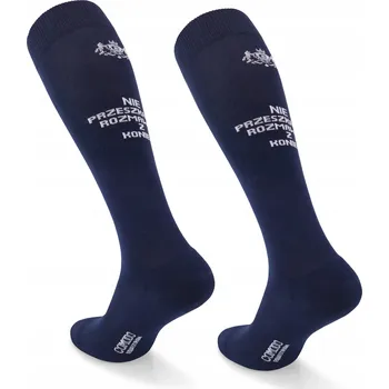 Pánské ponožky Modré letní bavlněné podkolenky pro koně s nápis MLUVÍM S KONĚM