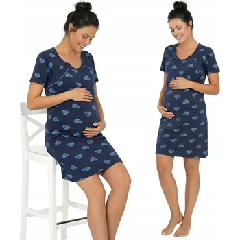 Dámská noční košile NOČNÍ noční košilka s otevřeným předním dílem NA KOJENÍ a porodní, z bavlny, velikost XXL