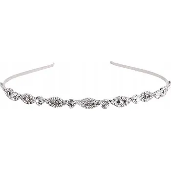 Čelenka Čelenka do vlasů kovová úzká zdobená křišťály zirkony svatba