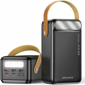 Powerbanka Powerbanka Awei P101K 60000mAh 22,5W 3xUSB-A 2xUSB-C černá
