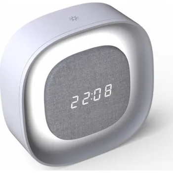 Budík Techly IC-CLOCK-56WH digitální budík šedý, bílý