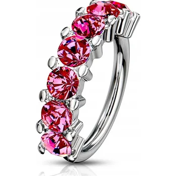 Piercing Elegantní piercing do nosu a ucha s kubickými zirkony n26 Růžový daith piercing