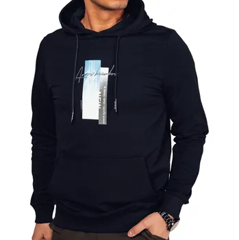 Pánská mikina Pánská mikina s kapucí a kapsou klokanka, tmavě modrá BX5727 - XXL