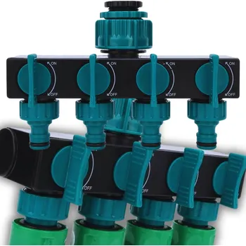 Čtyřcestný zahradní rozdělovač vody + Redukce