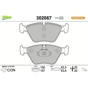 Brzdová destička Sada brzdových destiček, kotoučová brzda VALEO 302067