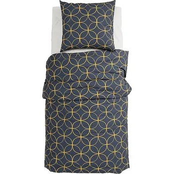 Povlečení GRUND Povlečení NOCTURA 140 × 200 cm, 70 × 90 cm temně modré