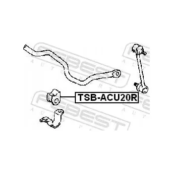 Stabilizátor nápravy Guma stabilizátoru zadní D16 FEBEST TSB-ACU20R