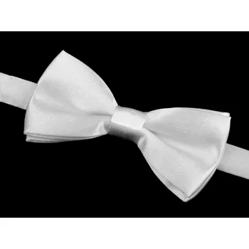 Motýlek Saténový motýlek v krabičce, velké, 1 (10x5 cm) bílá