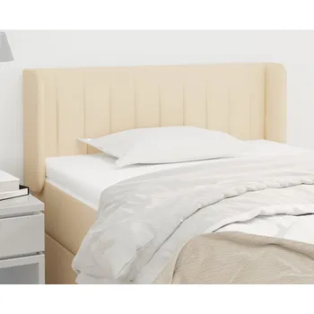 Čelo postele typu ušák krémové 83 x 16 x 78/88 cm textil IM_3118985