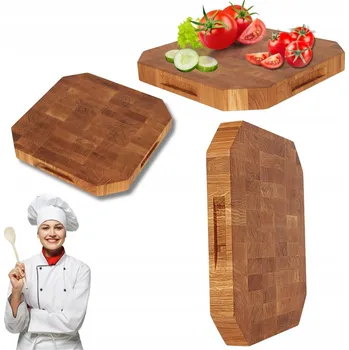 Kuchyňské prkénko DŘEVĚNÉ PRKÉNKO DUBOVÉ NA KRÁJENÍ ŠPALÍKOVÉ "CUBE" 35x35 CM