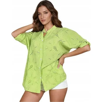 Dámská košile SVĚTLE ZELENÁ DÁMSKÁ KOŠILE S VÝŠIVKOU ART80194 Univerzální velikost