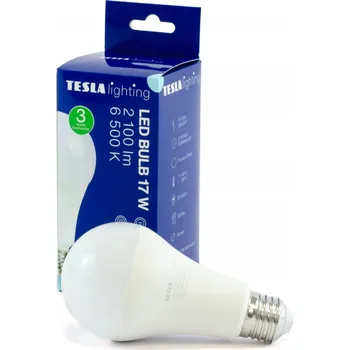 Žárovka TESLA- žárovka BULB E27, 17W, 2100lm, 6500K studená bílá
