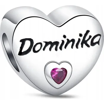 Přívěsek Přívěsek STŘÍBRO 925 Korálek Charms Jméno Dominika Srdce