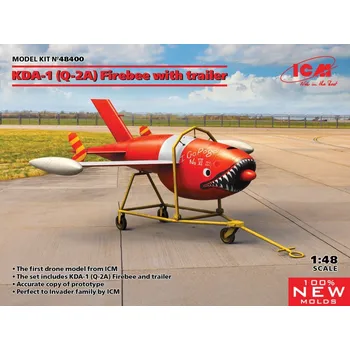 Plastikový model KDA-1 (Q-2A) Firebee with trailer - ICM 48400