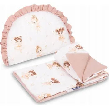 Kočárek Sensillo KOČÁREK S MUSELÍNOVÝM KOČÁRKEM PRO BALETKY RŮŽOVÉ