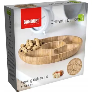 SALÁTOVÁ MÍSA dělená BAMBUSOVÁ mísa talíř 31,5 cm
