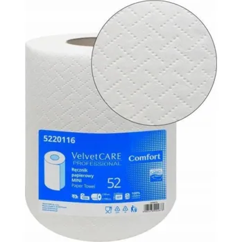 Utěrka Velvet Dvouvrstvé papírové utěrky z celulózy Care Mini 52 Comfort 5220116 bílé 52m 12 ks.