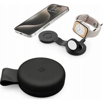 Twelve South ButterFly SE - bezdrátová nabíječka Qi2 pro dvě zařízení, kompatibilní s MagSafe, součástí balení je kabel USB-C (černá)