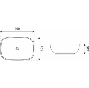 Umyvadlo Makita AQ.448-0231149 / AQUAFORM / ASTURIA / UMYVADLO NA DESKU 490X395X135 / CE-U-023-11-49