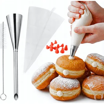 TREZÍROVACÍ PISTOLE ZDOBÍCÍ ŠPIČKA PRO PLNĚNÍ KOBLIH + CUKRÁŘSKÝ SÁČEK S 8 HROTY