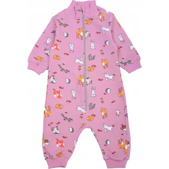 Kojenecký overall DUPIES 80 Celopropínací overal bez ťapek, dupačky TMAVĚ RŮŽOVÉ