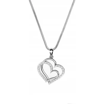 Náhrdelník Stříbrný náhrdelník 925 SRDCE řetízek hadí vzor | 55 cm