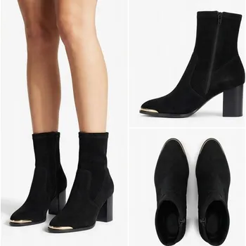 Dámská zimní obuv ČERNÉ DÁMSKÉ KOTNÍKOVÉ BOTY GRIS 38