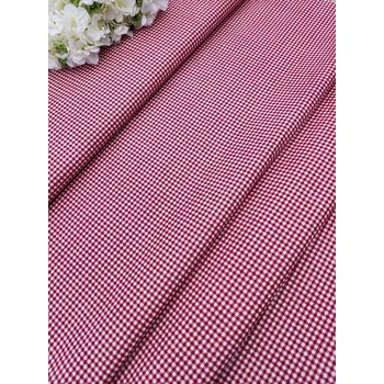 Látka 100% bavlna - červené kárko 3 x 3 mm