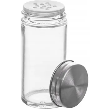 Dóza na potraviny SKLENĚNÁ NÁDOBA NA KOŘENÍ 100 ML DÁVKOVAČ S SÍTKEM