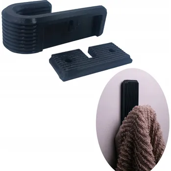 Věšák Moderní věšák háček nástěnný skrytá montáž černý LOFT LAMELE