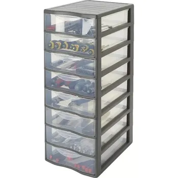 Úložný box SUNDIS Úložný box s 8 zásuvkami, antracit, OFFICEMIX A4 8A