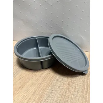 Dóza na potraviny Nádoba na potraviny dvoupřihrádková kulatý šedá