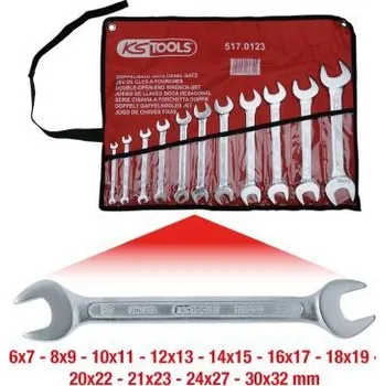 Auto-moto Dvojitý-vidlicový klíč sada KS TOOLS 517.0123
