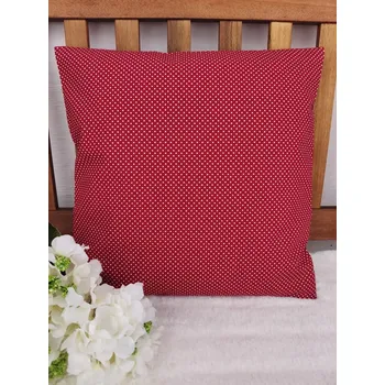 Povlak na polštářek Povlak na polštář 40 x 40 cm – Bílý drobný puntík na červené | Ruční výroba z bavlny