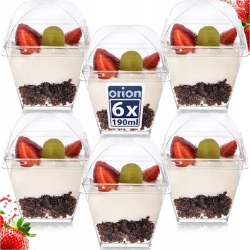 6x Kelímky POHÁRY nádoby na dezerty, svačiny, předkrmy k dezertům 180 ml
