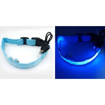 Obojek pro psa USBA LED obojek - DOBRÁ VIDITELNOST! - modrá M