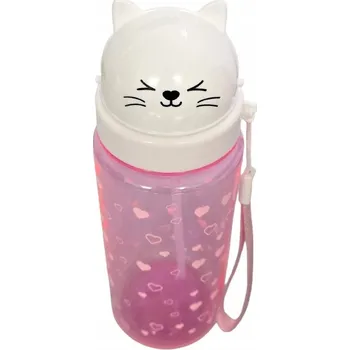 Láhev SMUKEE láhev na vodu Lahev Na Pití brčkem 420 ml BÍLÁ KOČKA