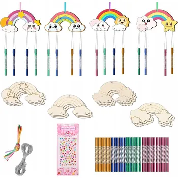 Vánoční dekorace Vánoční zvonkohry, ozdoby na stromeček, DIY dřevěné, 12 kusů