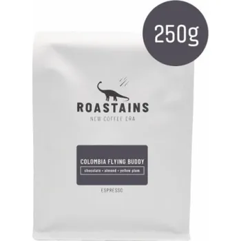 Káva Roastains kávová zrna Colombia Flying Buddy ESPRESSO 250g