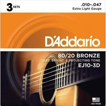 Strunný nástroj D'Addario EJ10-3D Struny pro akustickou kytaru (Jako nové)