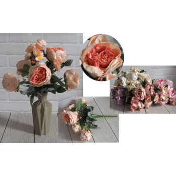 umělá květina Umělá kytice PIVOŇKY 9 květů, výška 46 cm, květ 9 cm EK-110