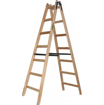 Žebřík Springos Dřevěné malířské štafle 2x7 stupňů oboustranné DRABEST DREW 2x7 PRO