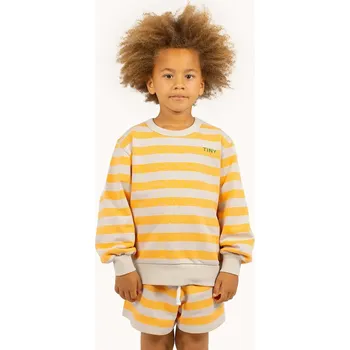 Chlapecká mikina Dětská bavlněná mikina Tinycottons STRIPES SWEATSHIRT SS25.125 oranžová 22X, vel. 104