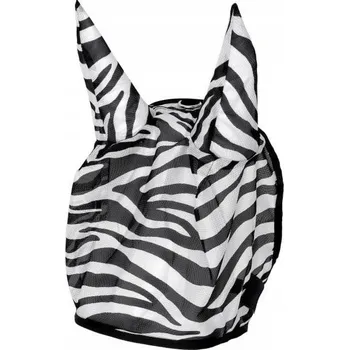 Koňská maska proti hmyzu Moskytiéra S UŠIMA pro koně START Zebra PONY