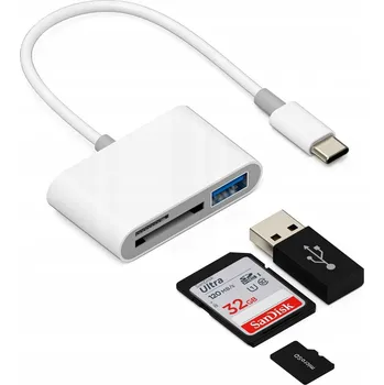 Čtečka paměťových karet Dokovací stanice / Adaptér 3v1 + Čtečka karet SD TF