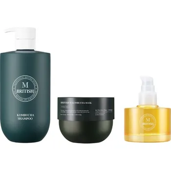 Šampon BRITISH M - KOMPLETNÍ VLASOVÝ RITUÁL - Kombucha šampon, kombucha kondicionér a anato oil 3 produkty