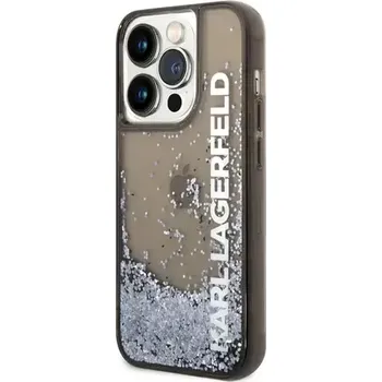 Telefonní příslušenství Karl Lagerfeld Translucent Liquid Glitter Zadní Kryt pro Apple iPhone 14 Pro černá (3666339091569)